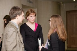 Juozas M. , Zane G. and Marion A. (BnF) at the meeting ( British Library/Elizabeth Hunter CC-BY-SA)